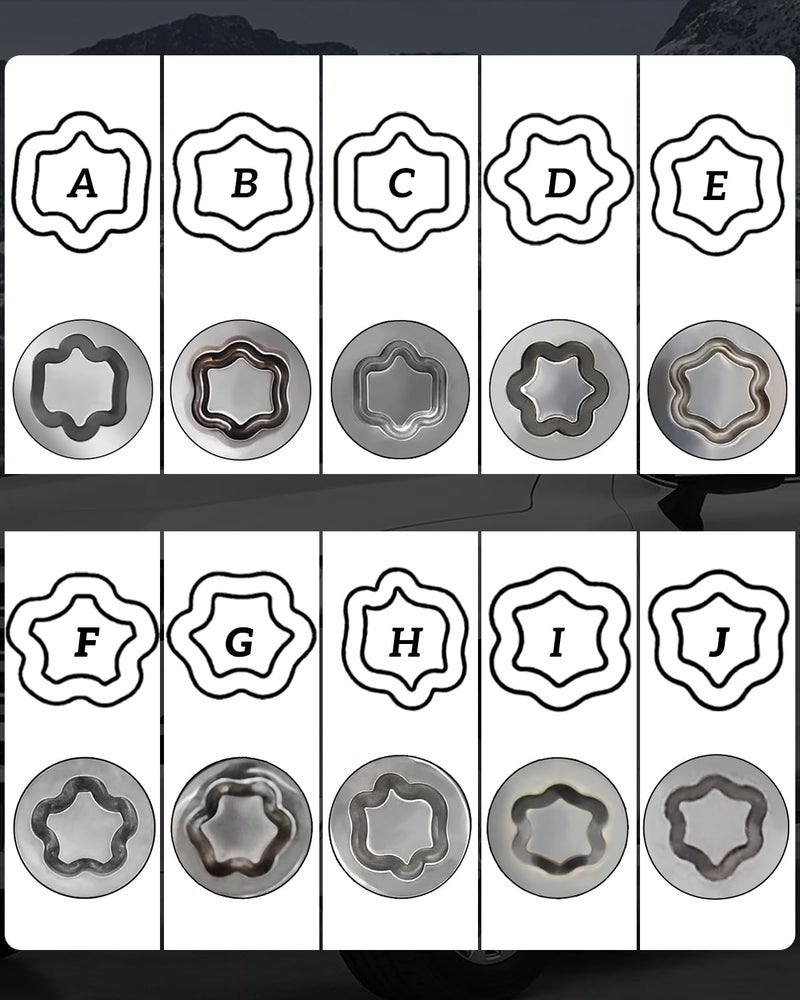 Thinkpro Locking Lug Nut Key-Wheel Lock Key Compatible with Toyota,Lexus,Tacoma,etc. 10 Pieces Wheel Lock Removal Kit,A to J Anti Theft Lug Nut Removal Tool - Image 3
